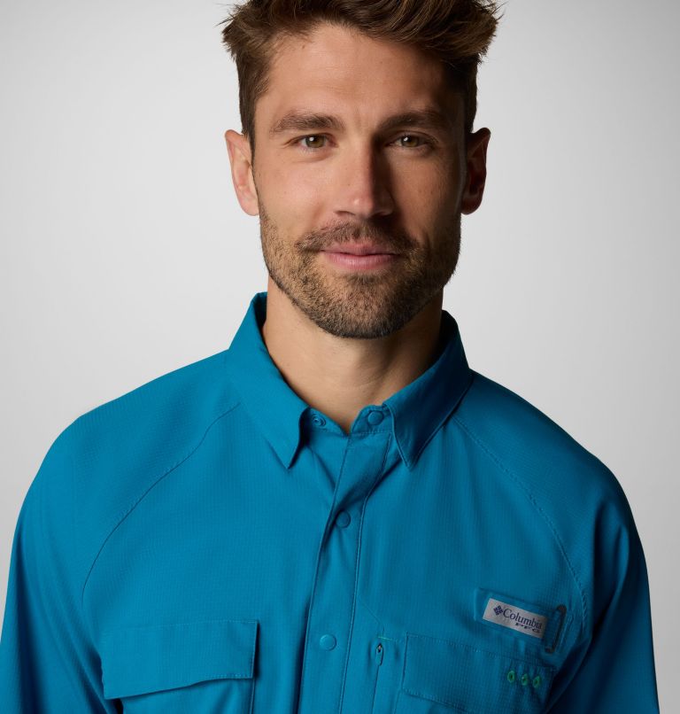 Men's PFG Shadowcaster Zero Long Sleeve Shirt, Color: Blue Echo, image 5