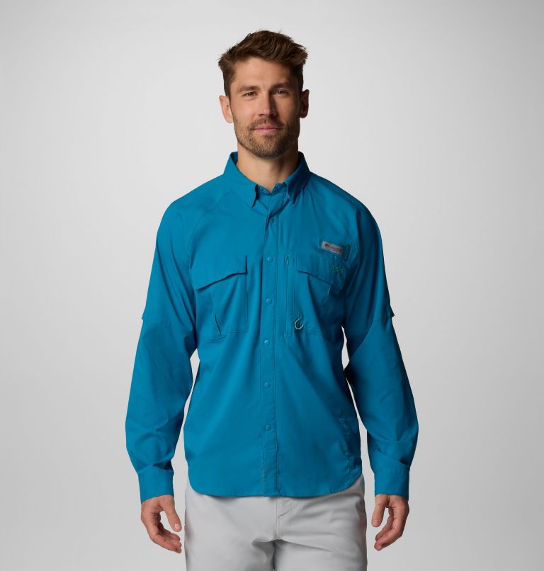 Men's PFG Shadowcaster Zero Long Sleeve Shirt, Color: Blue Echo, image 1