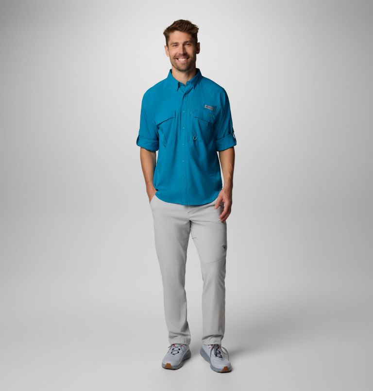Men's PFG Shadowcaster Zero Long Sleeve Shirt, Color: Blue Echo, image 2