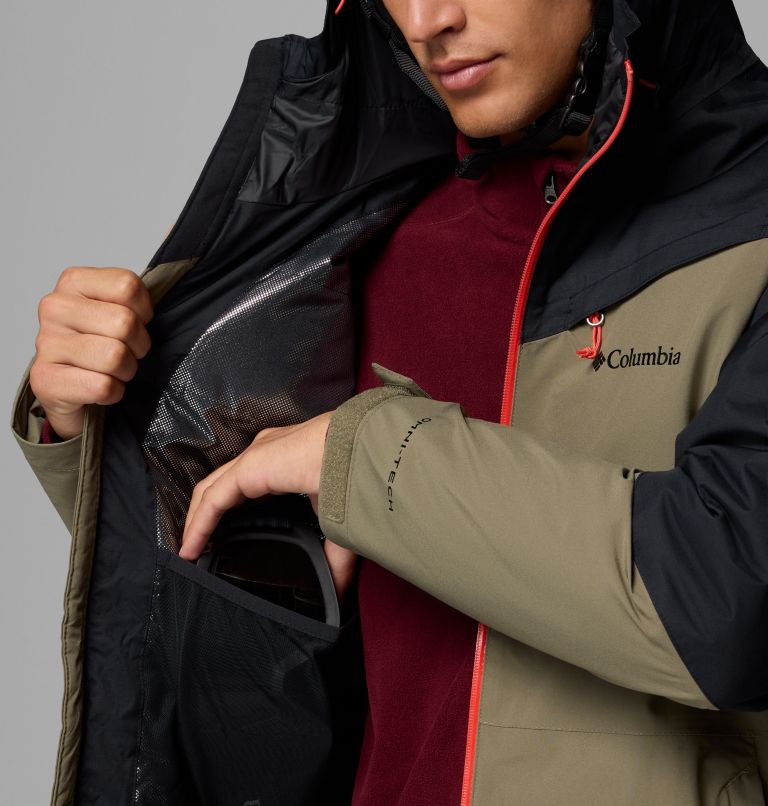 Men's Iceberg Point II Waterproof Ski Jacket, Color: Stone Green, Black, image 5