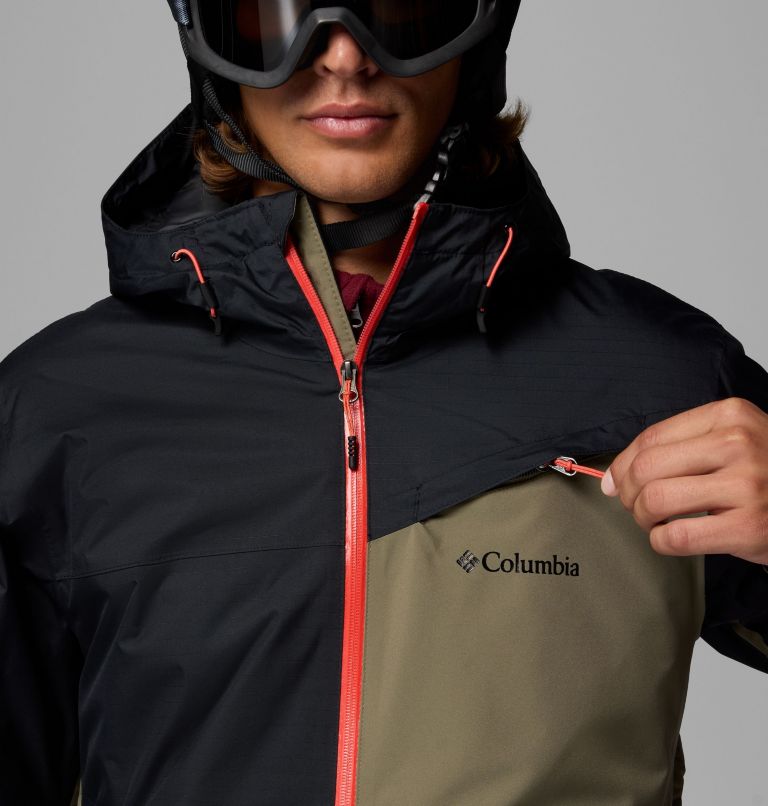 Men's Iceberg Point II Waterproof Ski Jacket, Color: Stone Green, Black, image 7