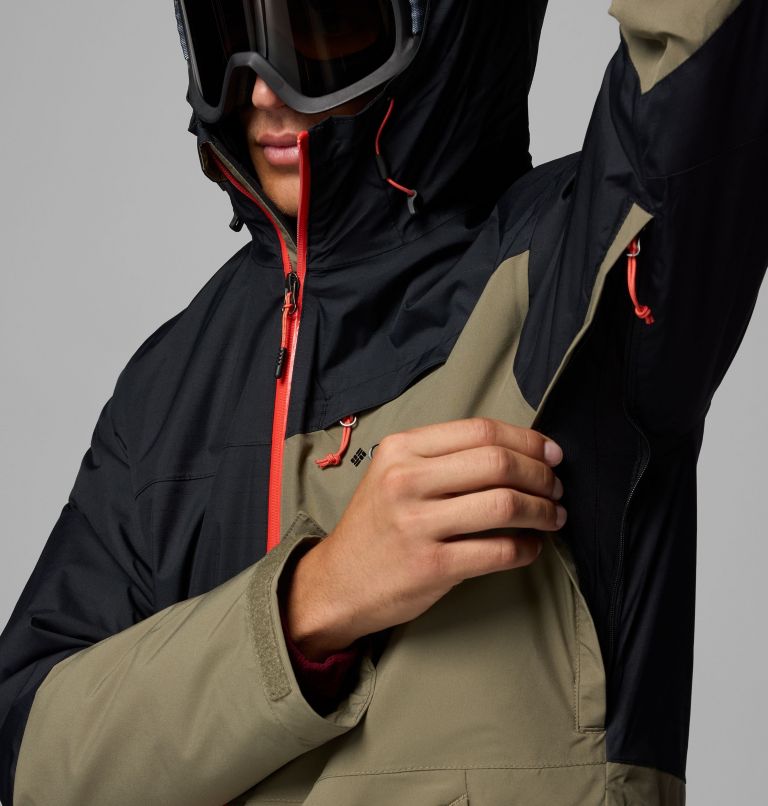 Men's Iceberg Point II Waterproof Ski Jacket, Color: Stone Green, Black, image 8