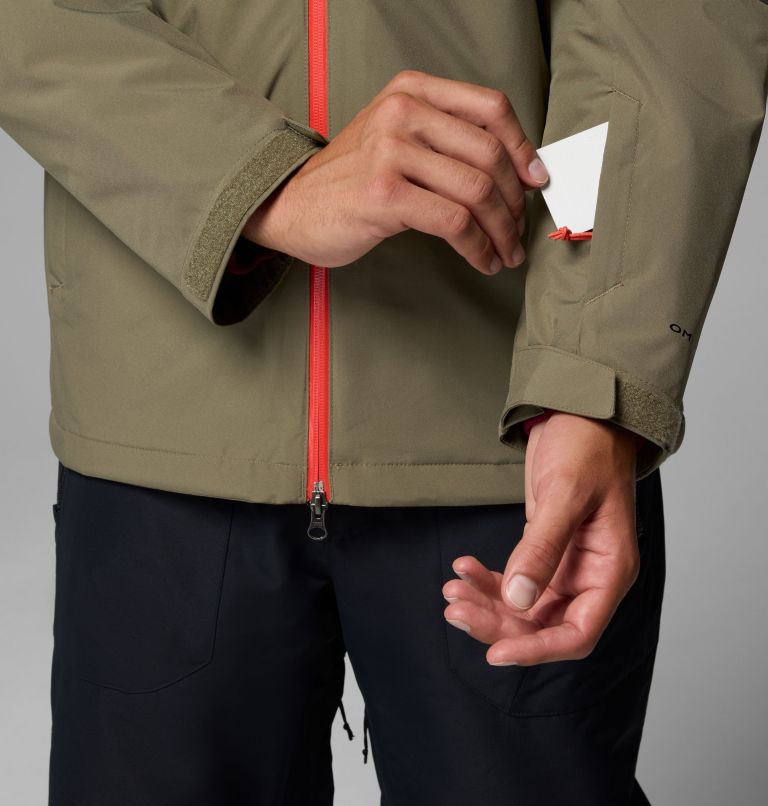 Men's Iceberg Point II Waterproof Ski Jacket, Color: Stone Green, Black, image 9