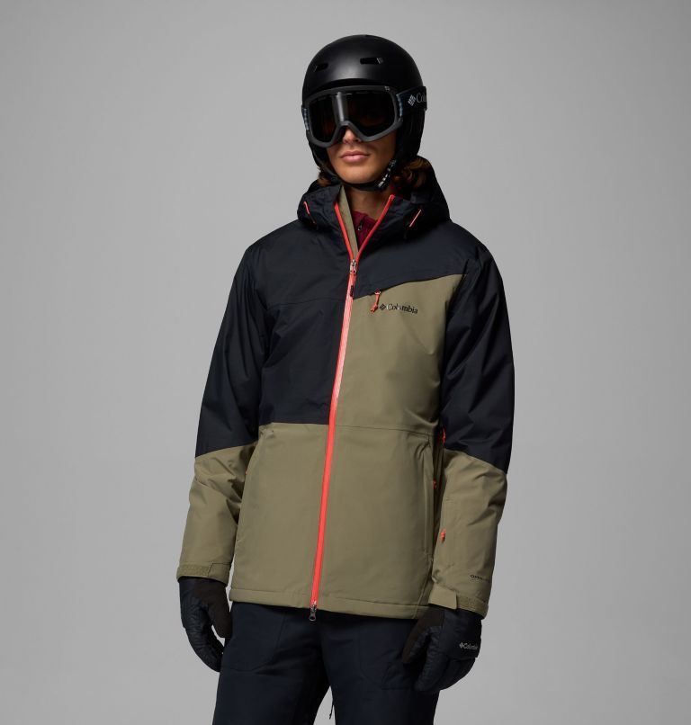 Men's Iceberg Point II Waterproof Ski Jacket, Color: Stone Green, Black, image 1