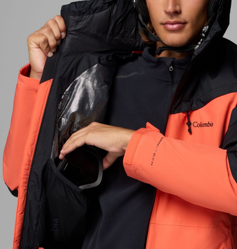 Men's Iceberg Point II Waterproof Ski Jacket, Color: Zing, Black, image 5