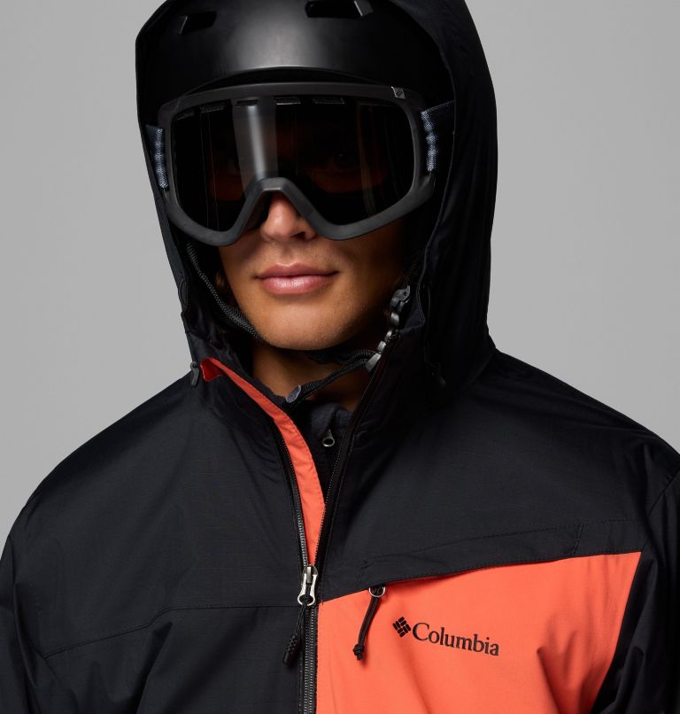 Men's Iceberg Point II Waterproof Ski Jacket, Color: Zing, Black, image 7