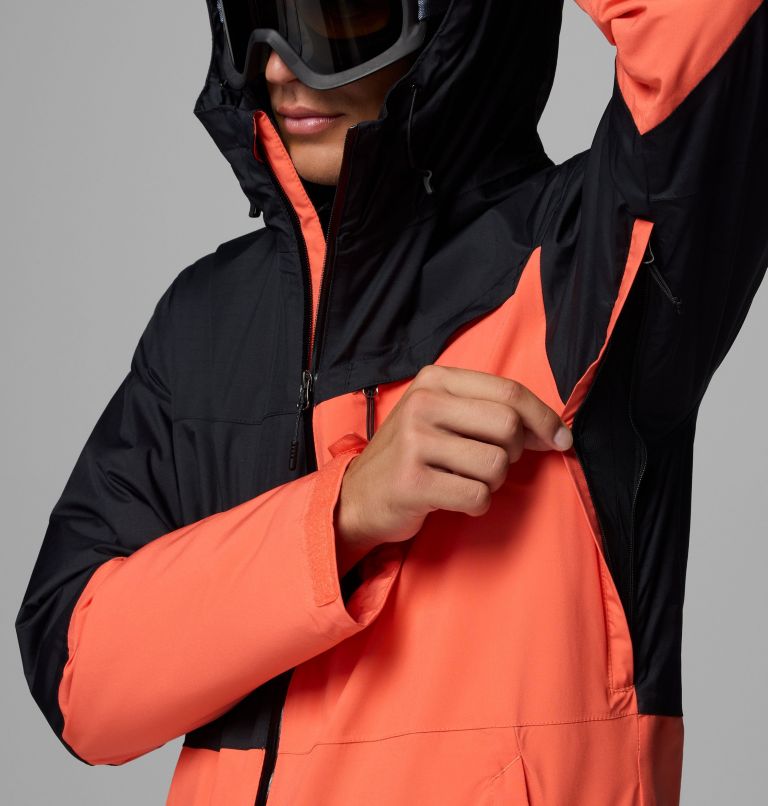 Men's Iceberg Point II Waterproof Ski Jacket, Color: Zing, Black, image 8