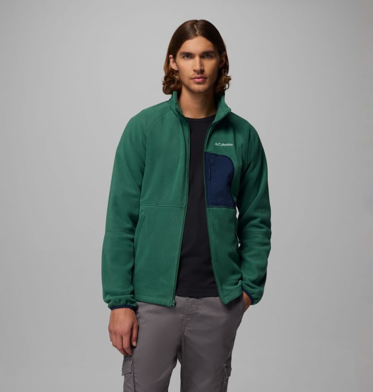 Men's Rapid Expedition II Fleece Jacket, Color: Rain Forest, Collegiate Navy, image 5
