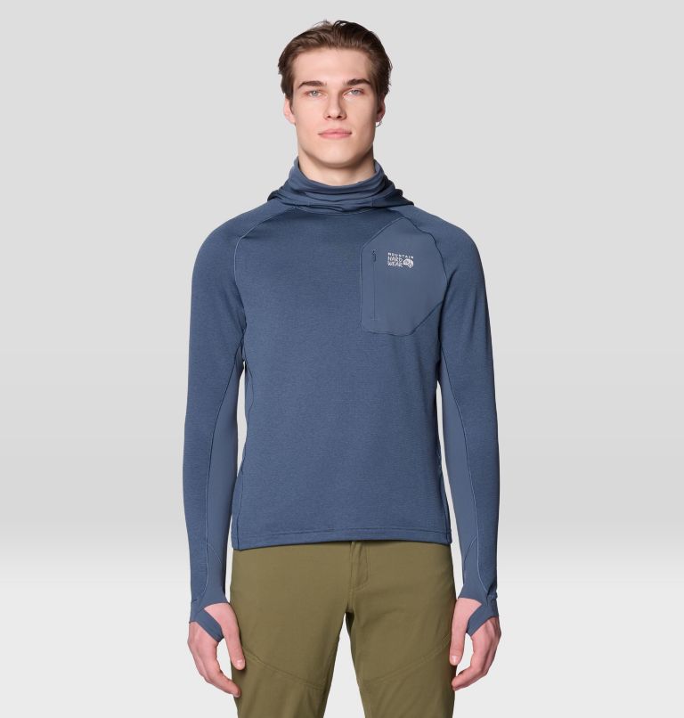Men's Up First Tech Fleece Hoody, Color: Moon Blue Heather, image 7