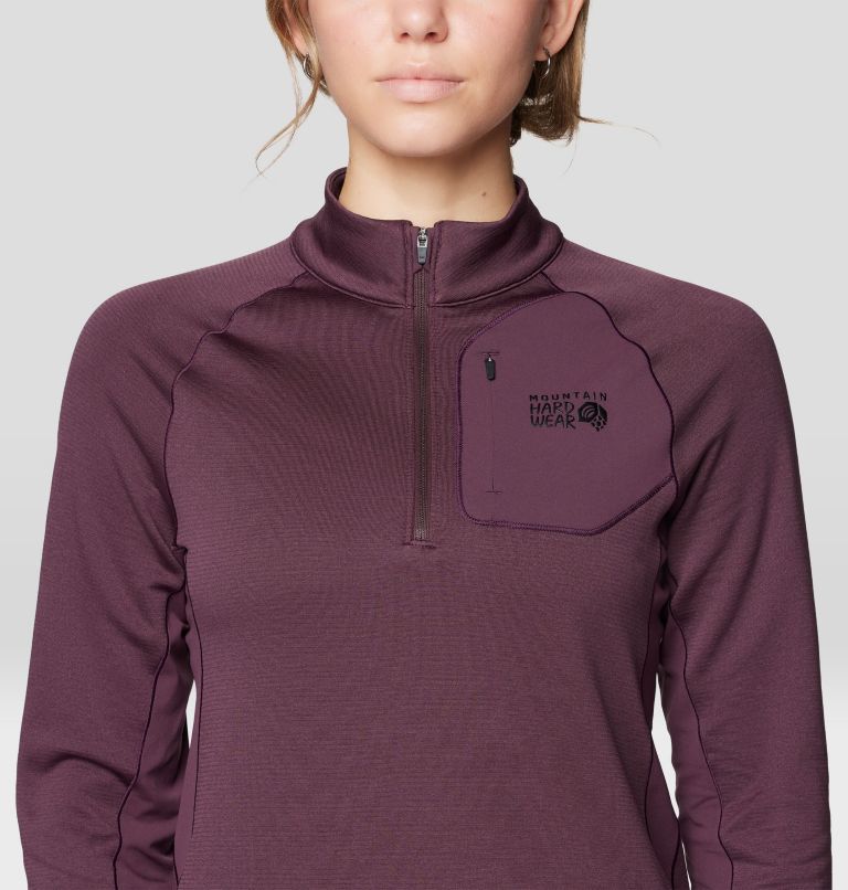 Women's Up First Tech Fleece Quarter Zip, Color: Blackberry, image 5