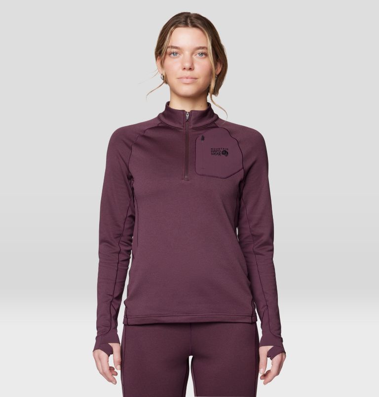 Women's Up First Tech Fleece Quarter Zip, Color: Blackberry, image 1