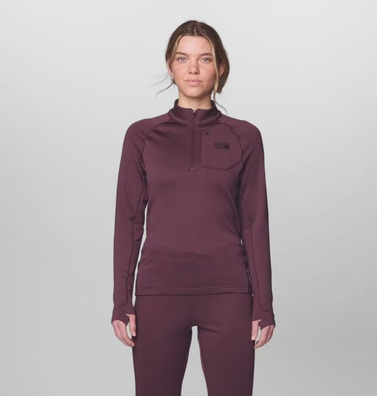 Women's Up First Tech Fleece Quarter Zip, Color: Blackberry