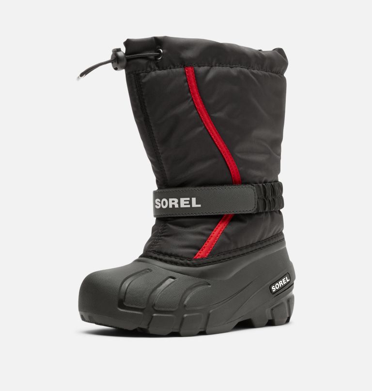 Kids' YOUTH FLURRY Snow Boots, Color: Black, Bright Red, image 7