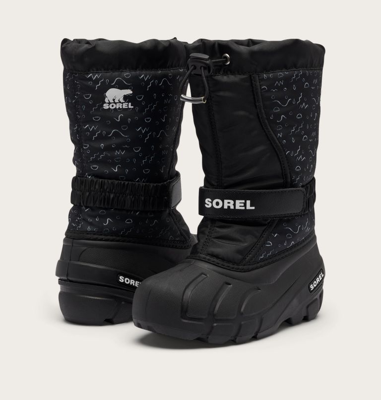 FLURRY Print Youth Boot, Color: Black, Sea Salt, image 8