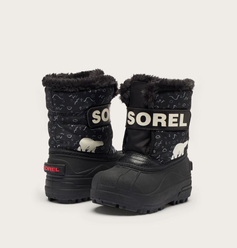 SNOW COMMANDER Children's Boot, Color: Black, Bright Red, image 8