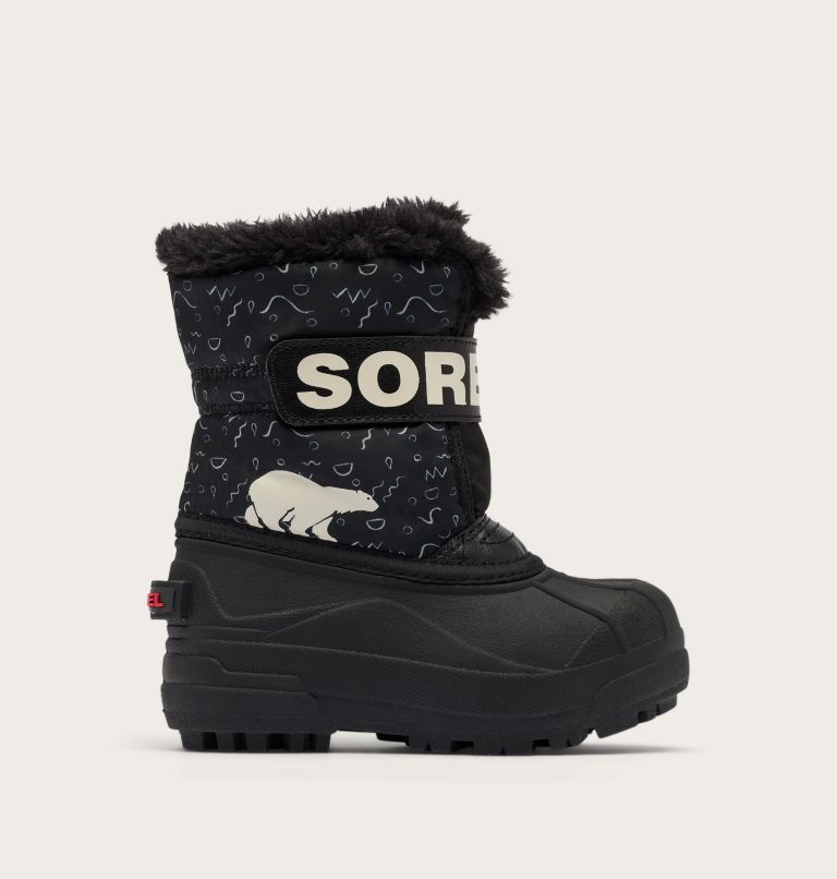 SNOW COMMANDER Children's Boot, Color: Black, Bright Red, image 1