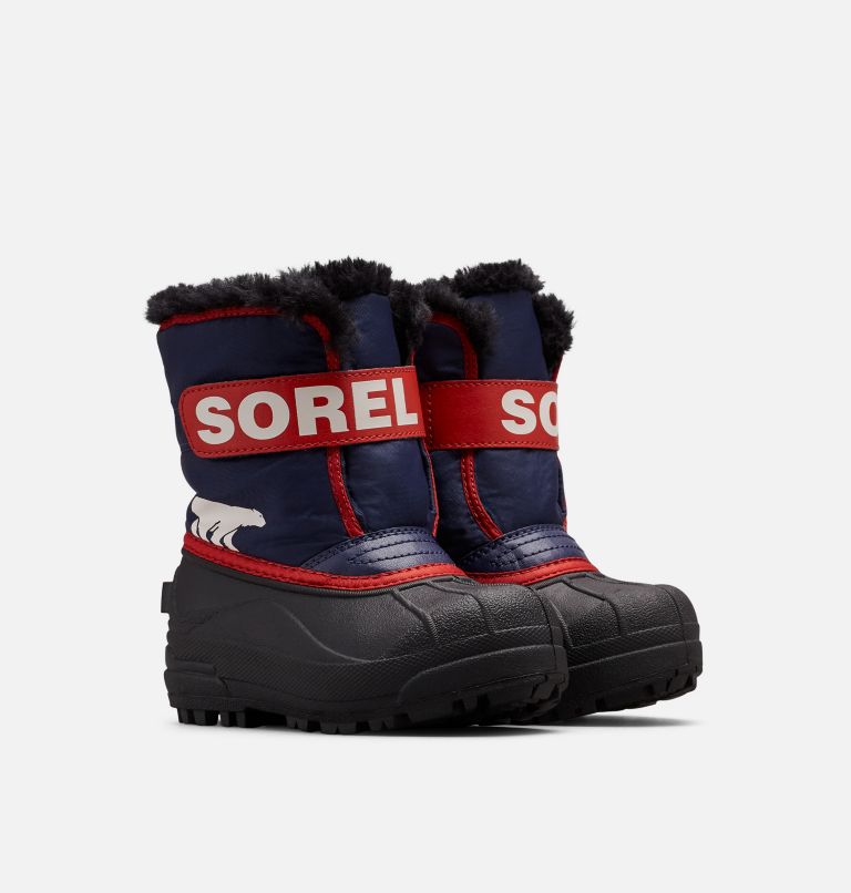 Kids' SNOW COMMANDER Snow Boots, Color: Nocturnal, Sail Red, image 2