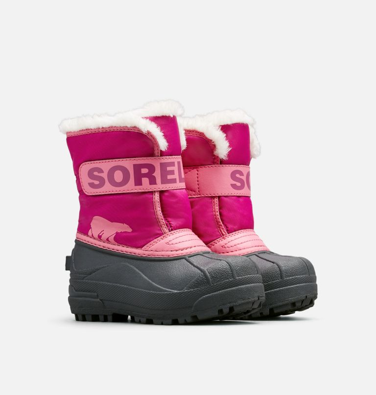 Kids' SNOW COMMANDER Snow Boots, Color: Tropic Pink, Deep Blush, image 2