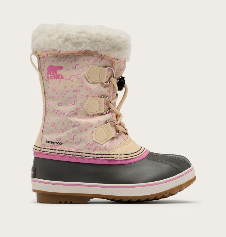 YOOT PAC Nylon Youth Waterproof Boot, Color: Honey White, Orchid, image 1