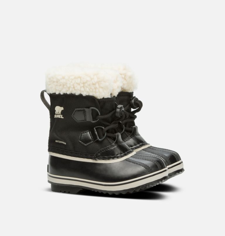 Kids' YOOT PAC Nylon Waterproof Snow Boots, Color: Black, image 2
