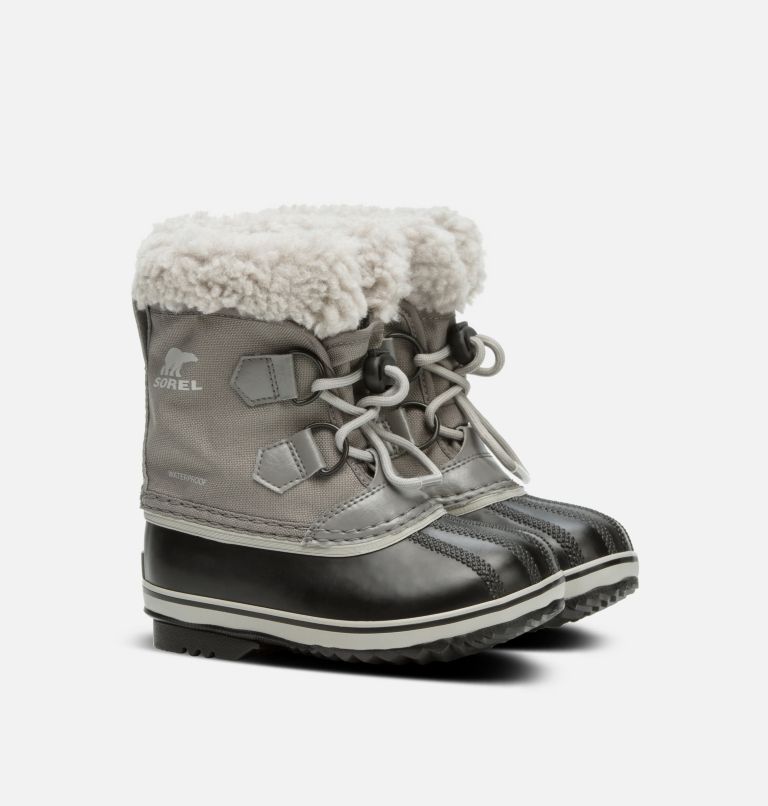 Kids' YOOT PAC Nylon Waterproof Snow Boots, Color: Quarry, Dove, image 2