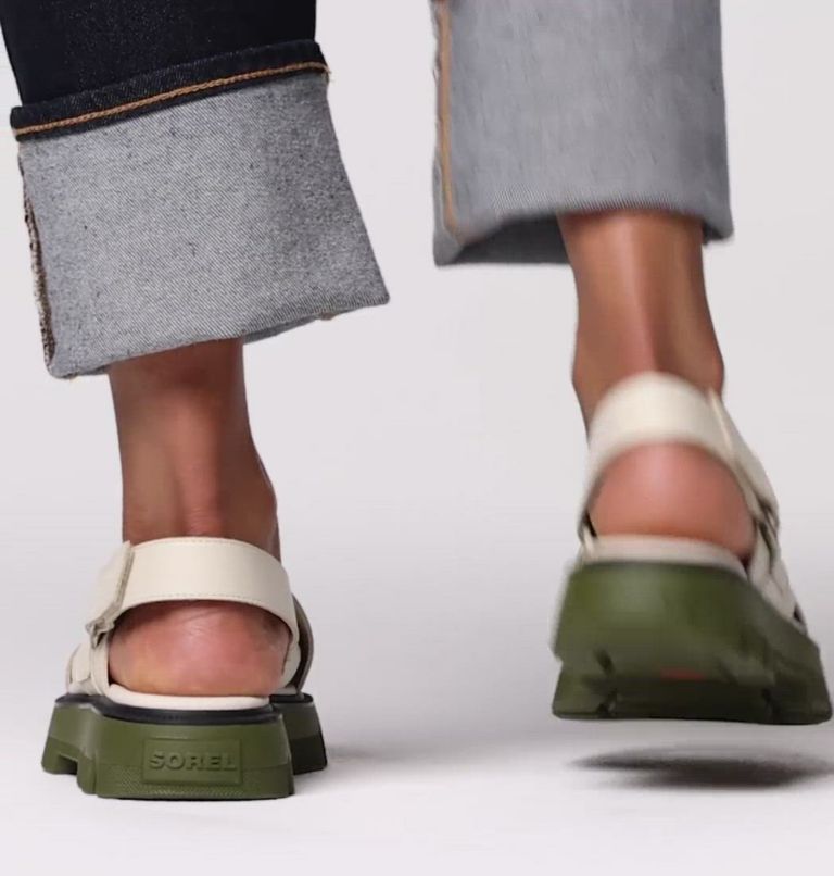 REIN CB Women's Crisscross Sandal, Color: Chalk, Utility Green