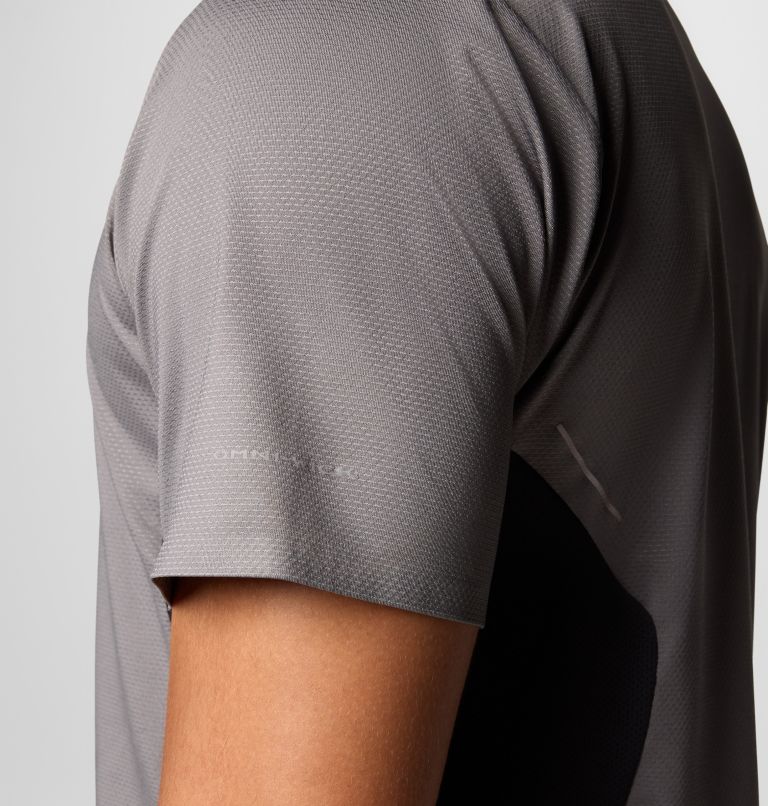 Men's Three Pitch Technical T-Shirt, Color: City Grey, Black, image 5