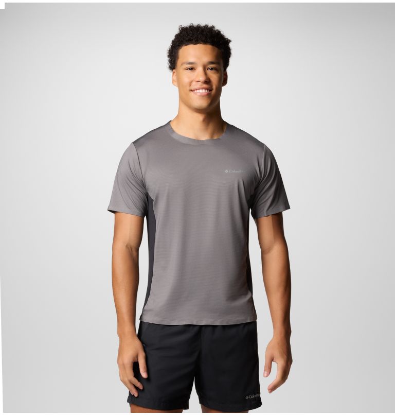 Men's Three Pitch Technical T-Shirt, Color: City Grey, Black, image 1
