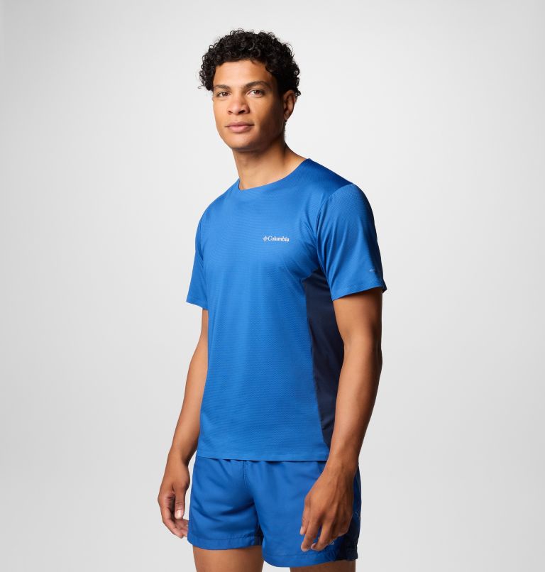 Three Pitch technisches T-Shirt für Männer, Color: Mtn Blue, Coll Navy, image 3