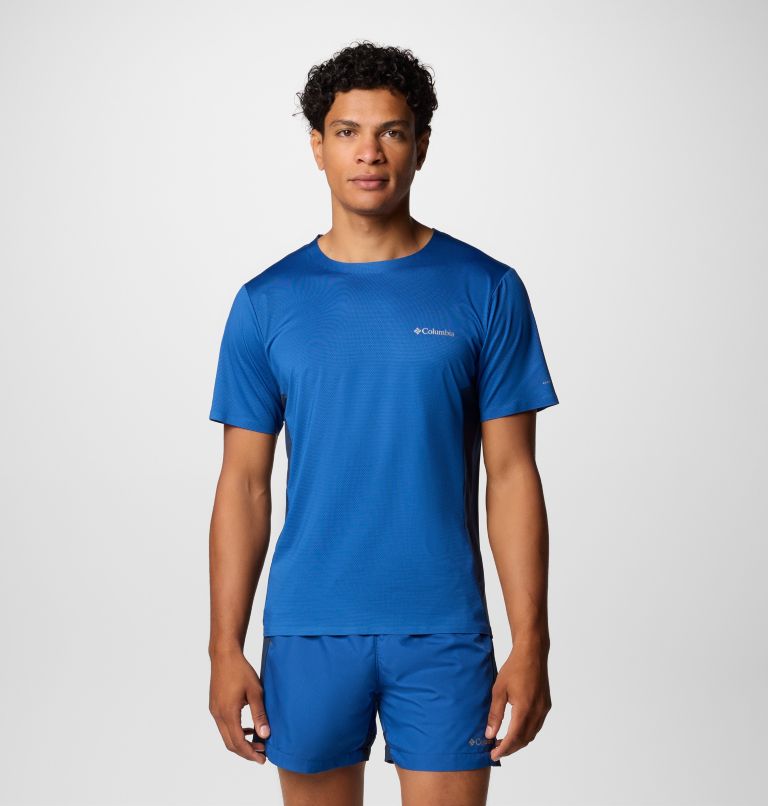 Three Pitch technisches T-Shirt für Männer, Color: Mtn Blue, Coll Navy, image 1
