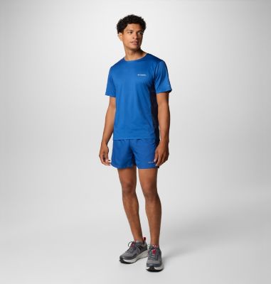 T-shirt tecnica Three Pitch da uomo, Color: Mtn Blue, Coll Navy, image 4