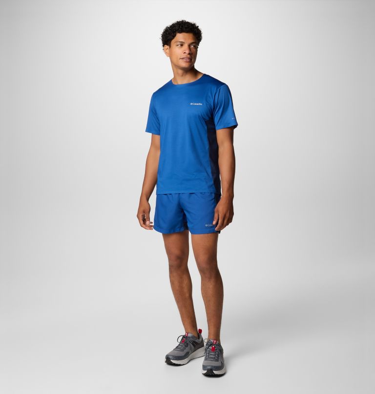 Camiseta técnica Three Pitch para hombre, Color: Mtn Blue, Coll Navy, image 2