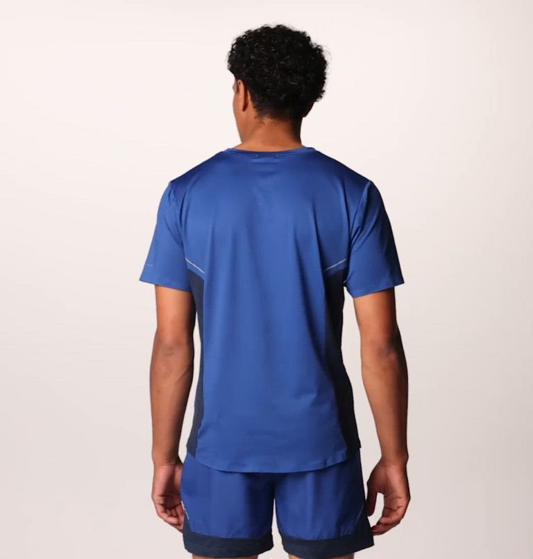Men's Three Pitch Technical T-Shirt, Color: Mtn Blue, Coll Navy