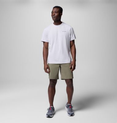 Men's Tech Trail Utility Hiking Shorts, Color: Stone Green, image 6