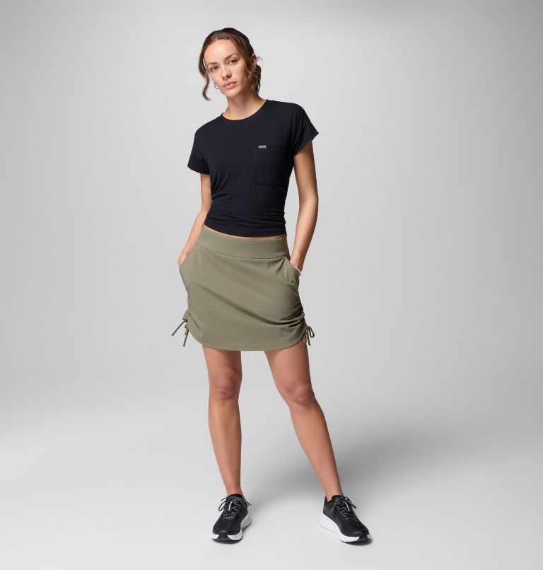 Women's All Seasons Ruched Skort, Color: Stone Green, image 2