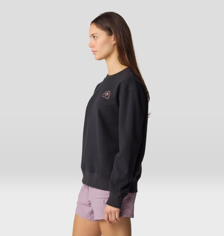Women's Seek Floral Pullover Crew, Color: Black, image 3