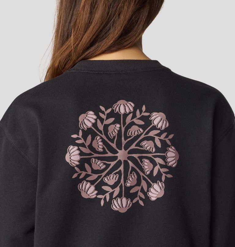 Women's Seek Floral Pullover Crew, Color: Black, image 5