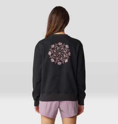 Women's Seek Floral Pullover Crew, Color: Black, image 6