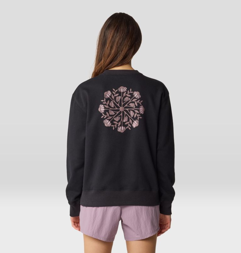 Women's Seek Floral Pullover Crew, Color: Black, image 2