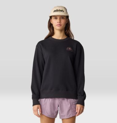 Women's Seek Floral Pullover Crew, Color: Black, image 5