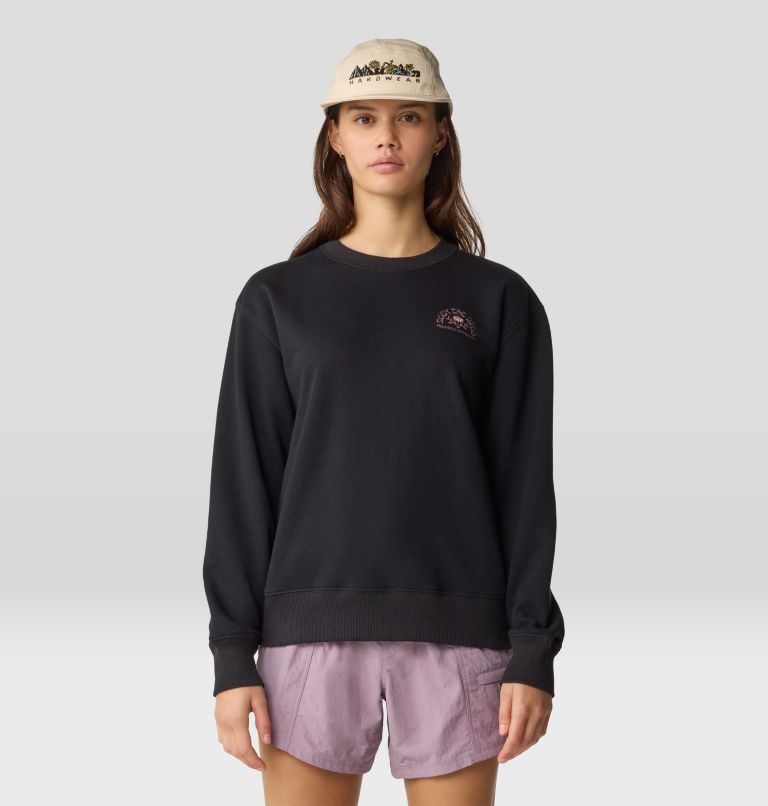 Women's Seek Floral Pullover Crew, Color: Black, image 1