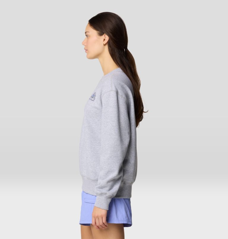 Women's Seek Floral Pullover Crew, Color: Hardwear Grey Heather, image 3