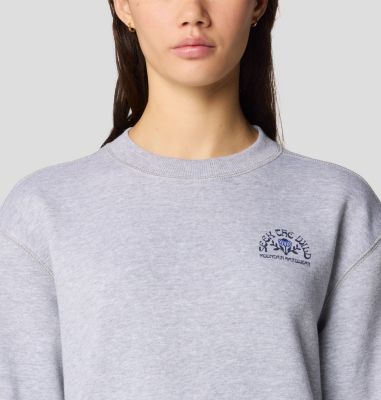 Women's Seek Floral Pullover Crew, Color: Hardwear Grey Heather, image 16