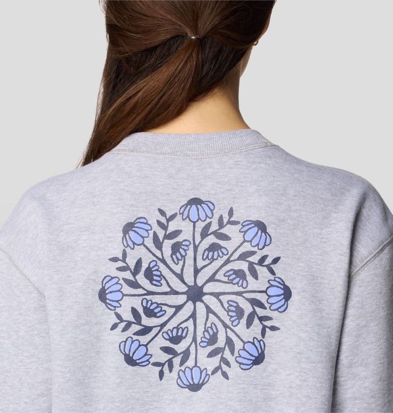 Women's Seek Floral Pullover Crew, Color: Hardwear Grey Heather, image 5