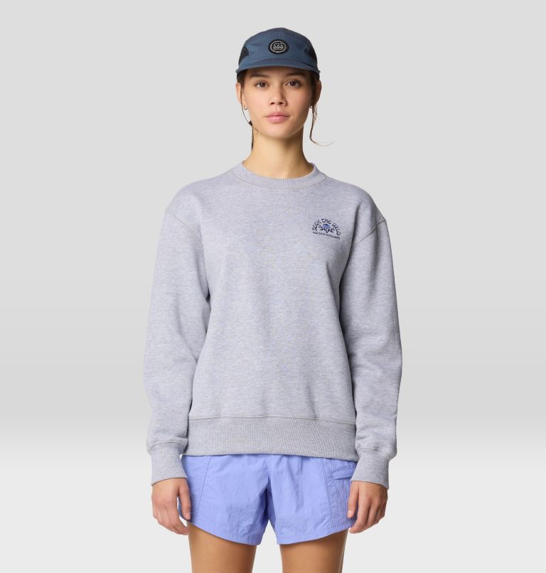 Women's Seek Floral Pullover Crew, Color: Hardwear Grey Heather, image 6