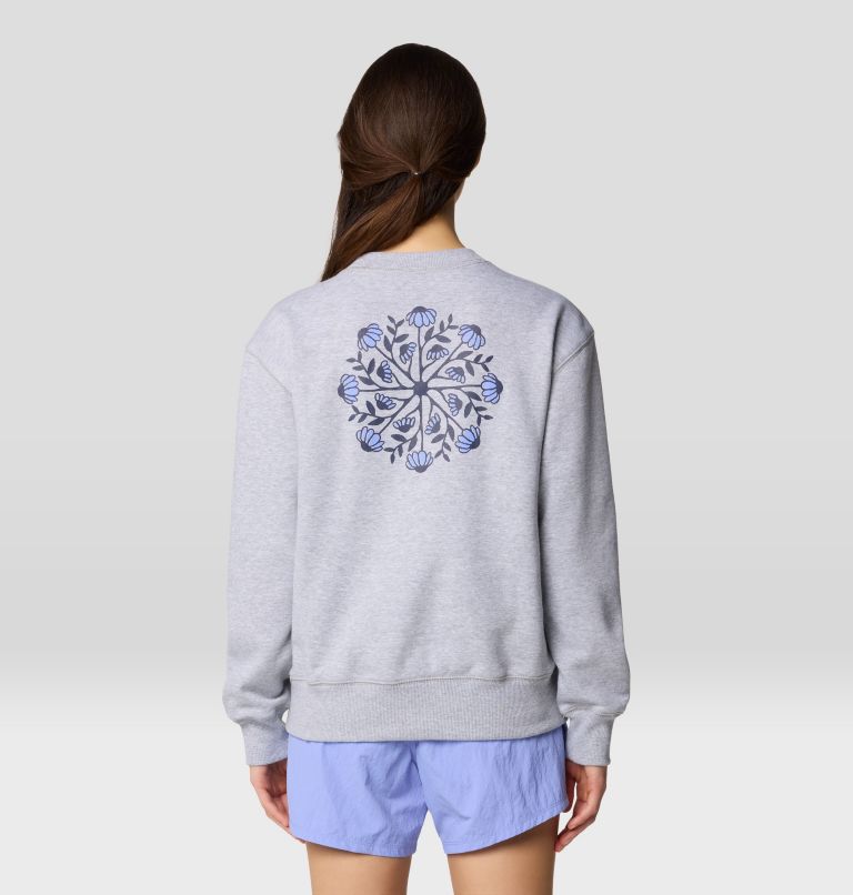 Women's Seek Floral Pullover Crew, Color: Hardwear Grey Heather, image 2