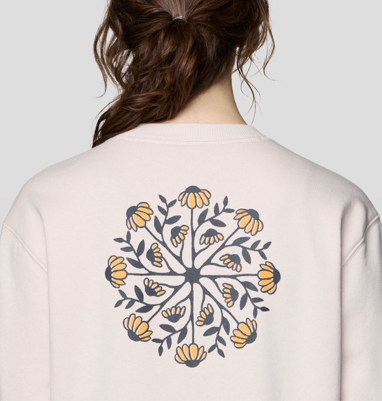 Women's Seek Floral Pullover Crew, Color: Talc, image 5
