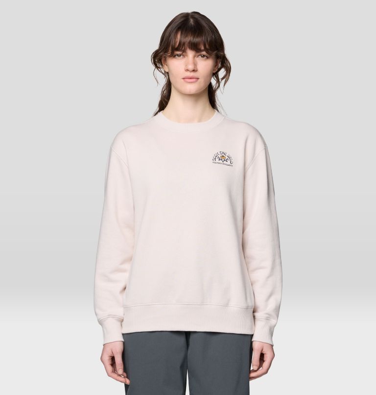 Women's Seek Floral Pullover Crew, Color: Talc, image 1