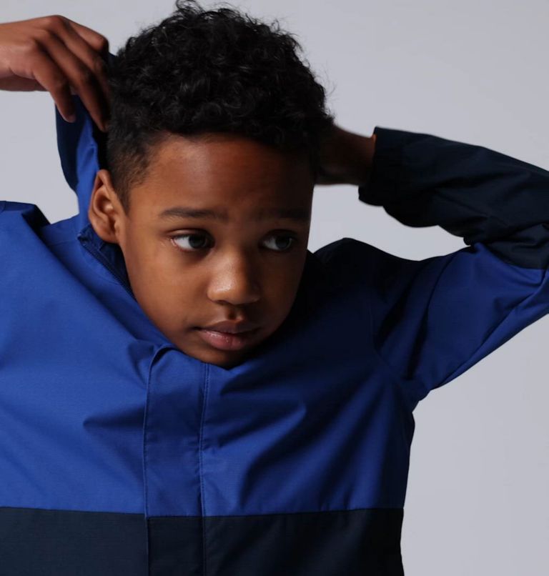 Boys' Hikebound II Jacket, Color: Mountain Blue, Collegiate Navy, image 2
