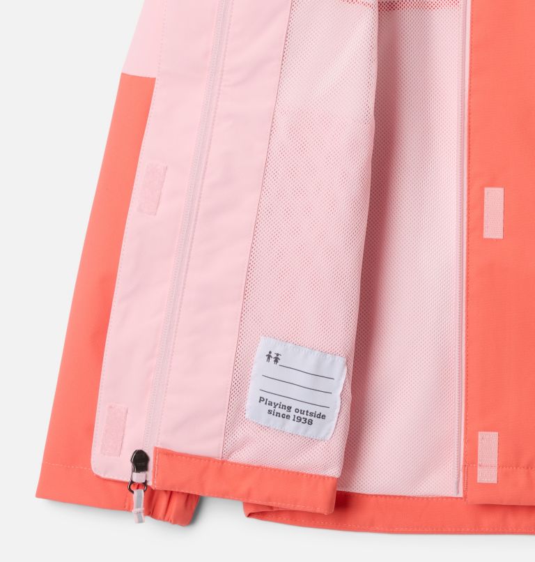 Girls' Hikebound II Jacket, Color: Hot Coral, Satin Pink, image 3